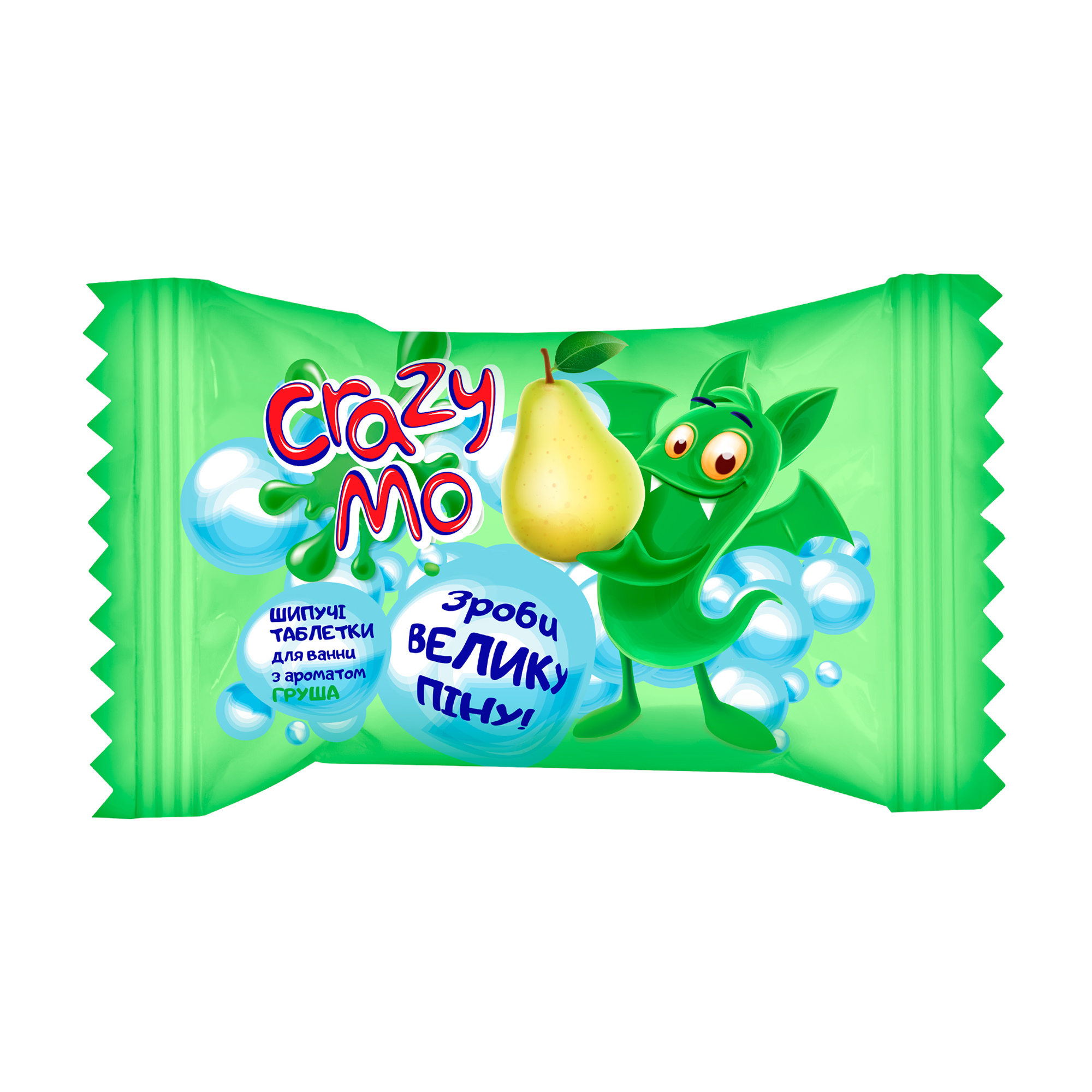 Шипучі таблетки для ванни Crazy Mo з ароматом груші, 40 г